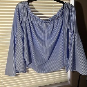 Forever 21 Blue and White Striped Blouse